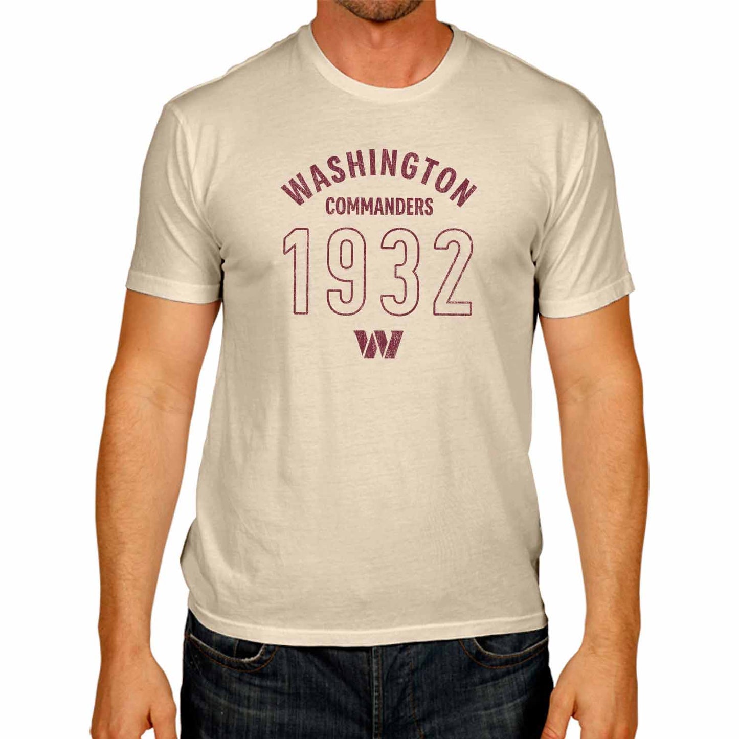Washington Commanders NFL Adult Big Date Tag-Less T-Shirt - Natural