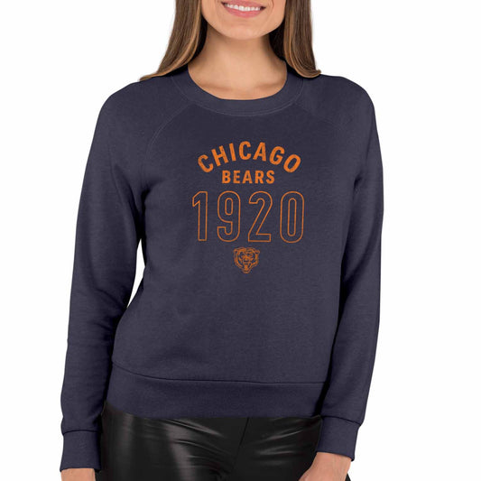 Chicago Bears NFL Womens Big Date Slouchy Crewneck - Navy Heather