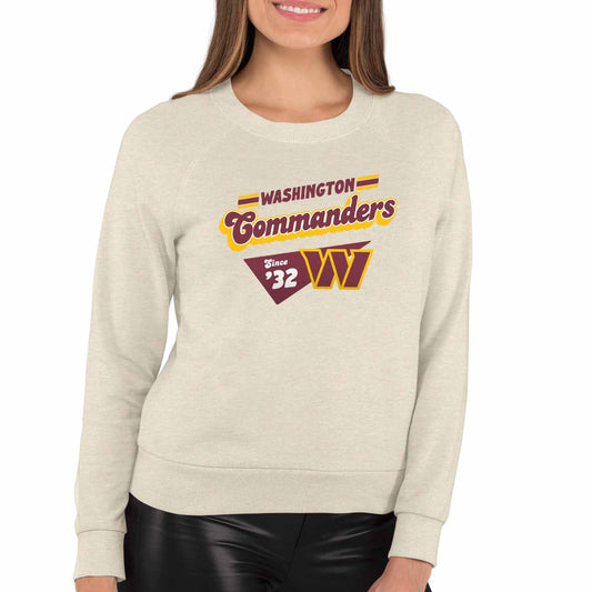 Washington Commanders NFL Womens Vintage Charm Slouchy Crewneck - Birch