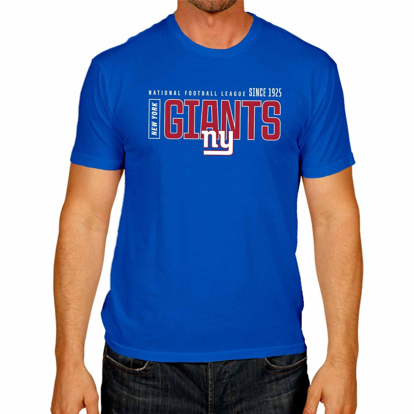 New York Giants NFL Adult Modern Endzone Tag-Less T-Shirt - Royal