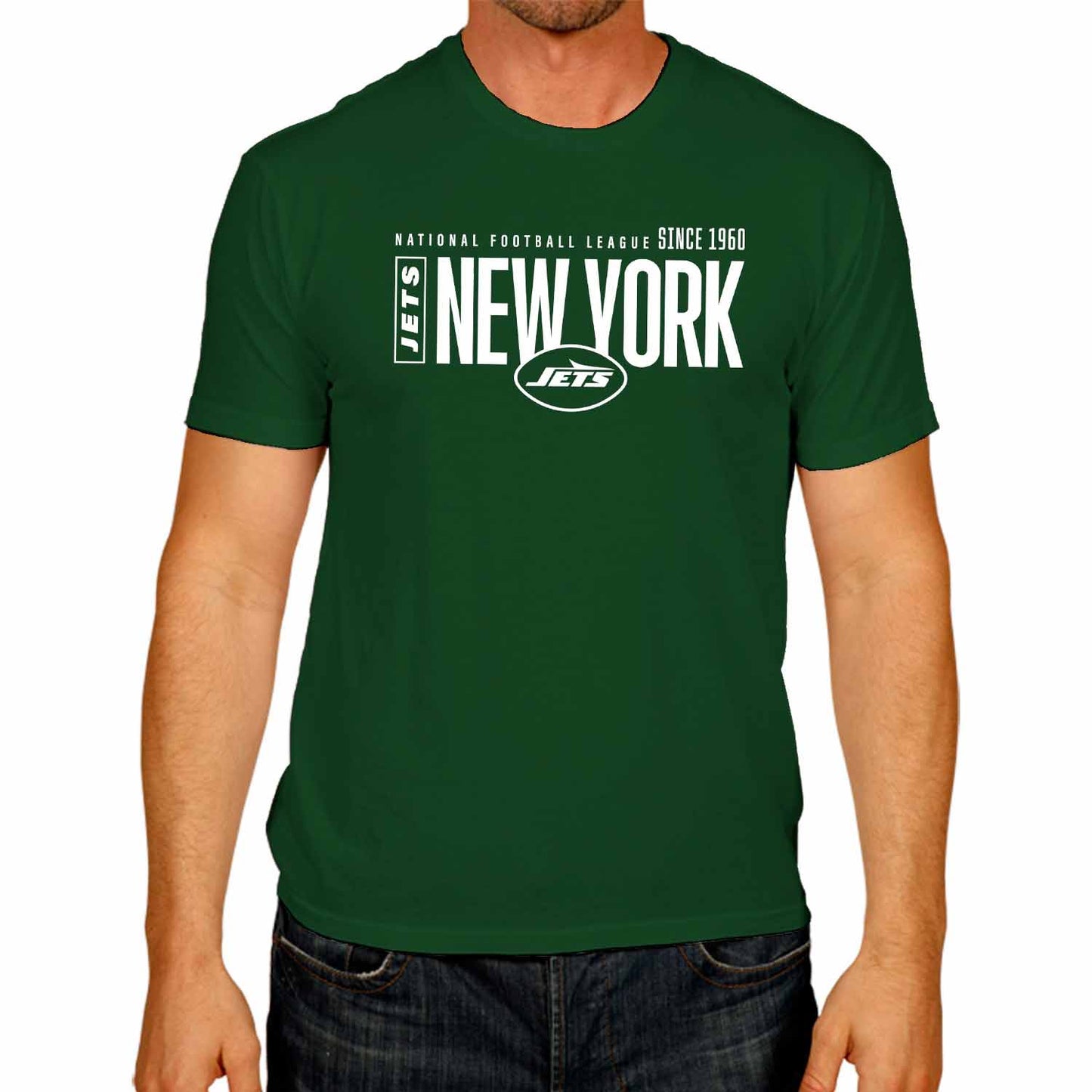 New York Jets NFL Adult Modern Endzone Tag-Less T-Shirt - Forest Green