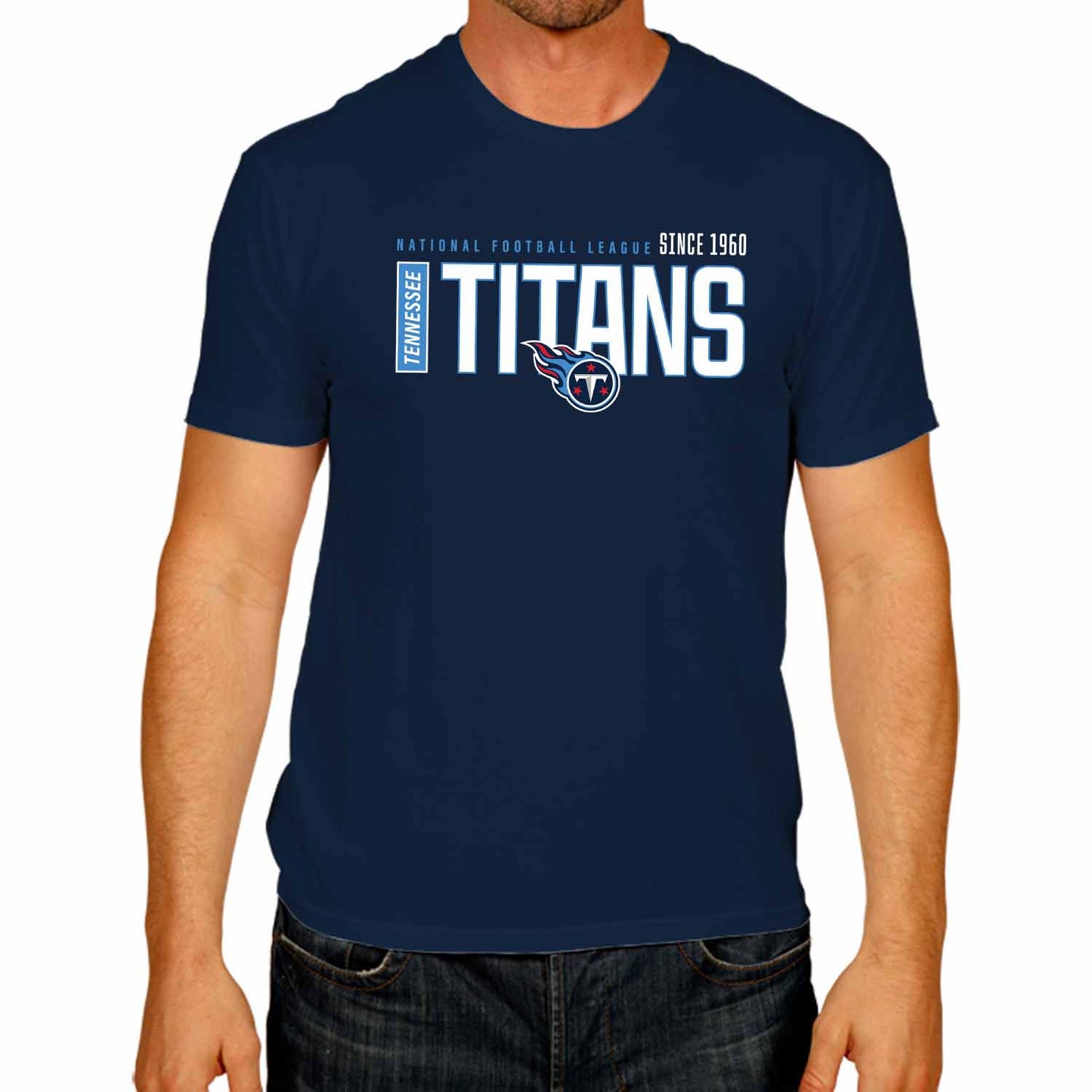 Tennessee Titans NFL Adult Modern Endzone Tag-Less T-Shirt - Navy