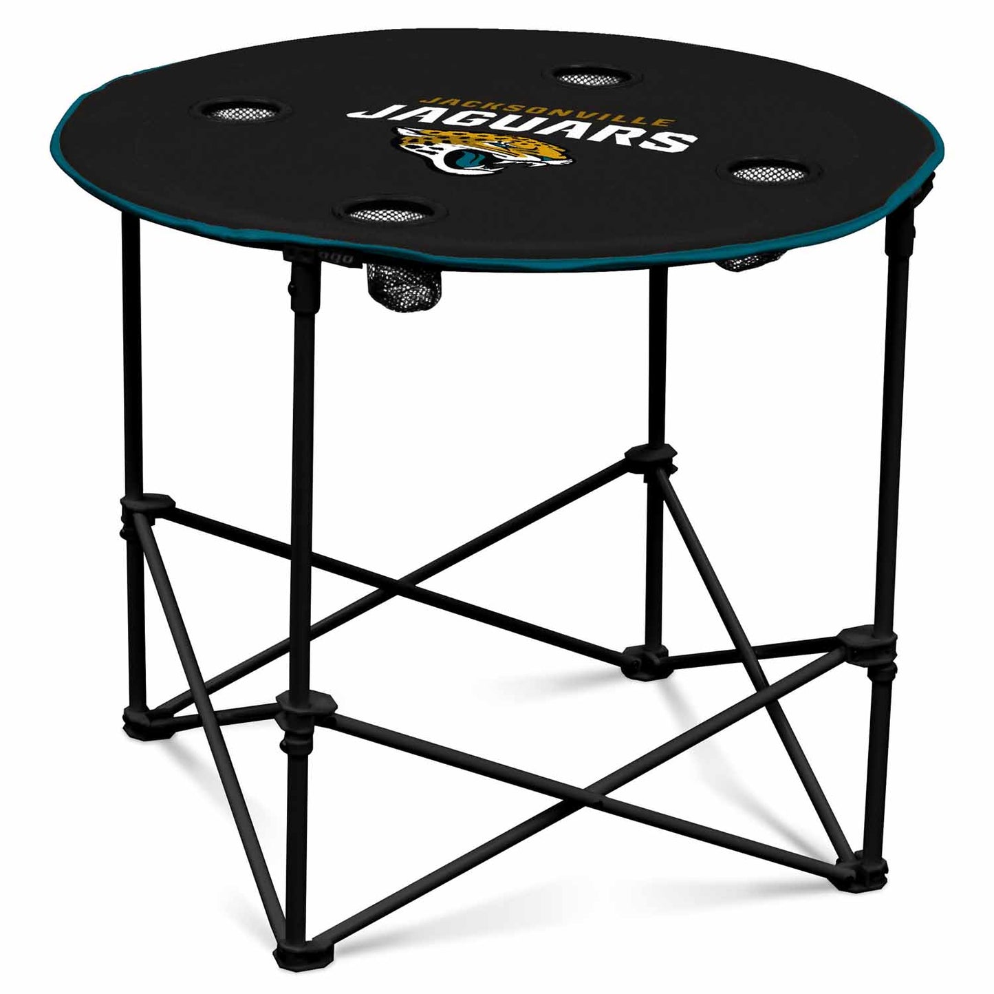Jacksonville Jaguars NFL Portable Round Tailgate Table With Carrying Bag - Black