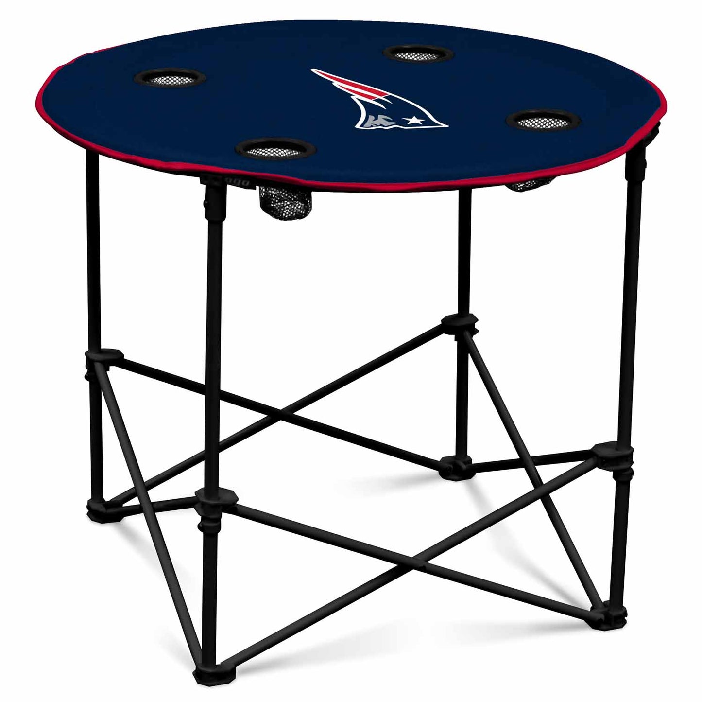 New England Patriots NFL Portable Round Tailgate Table With Carrying Bag - Navy