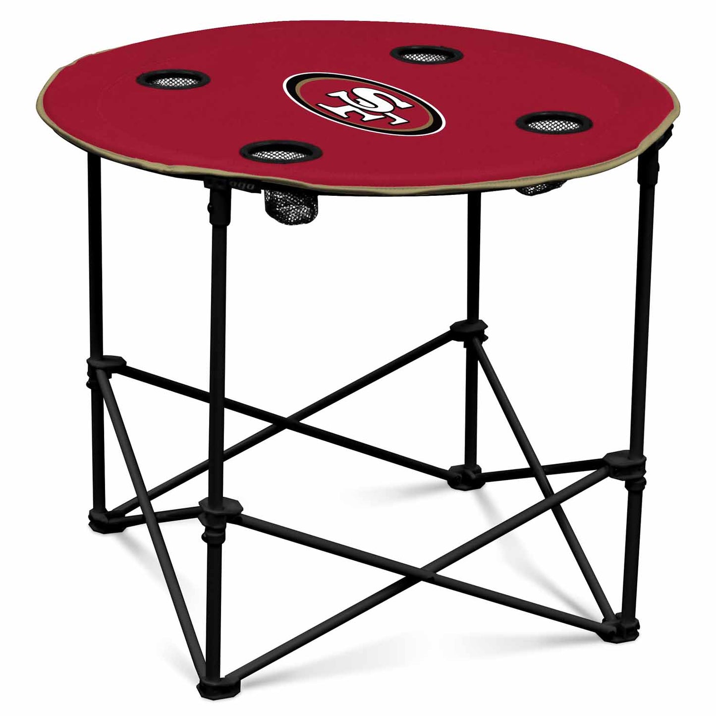 San Francisco 49ers NFL Portable Round Tailgate Table With Carrying Bag - Cardinal