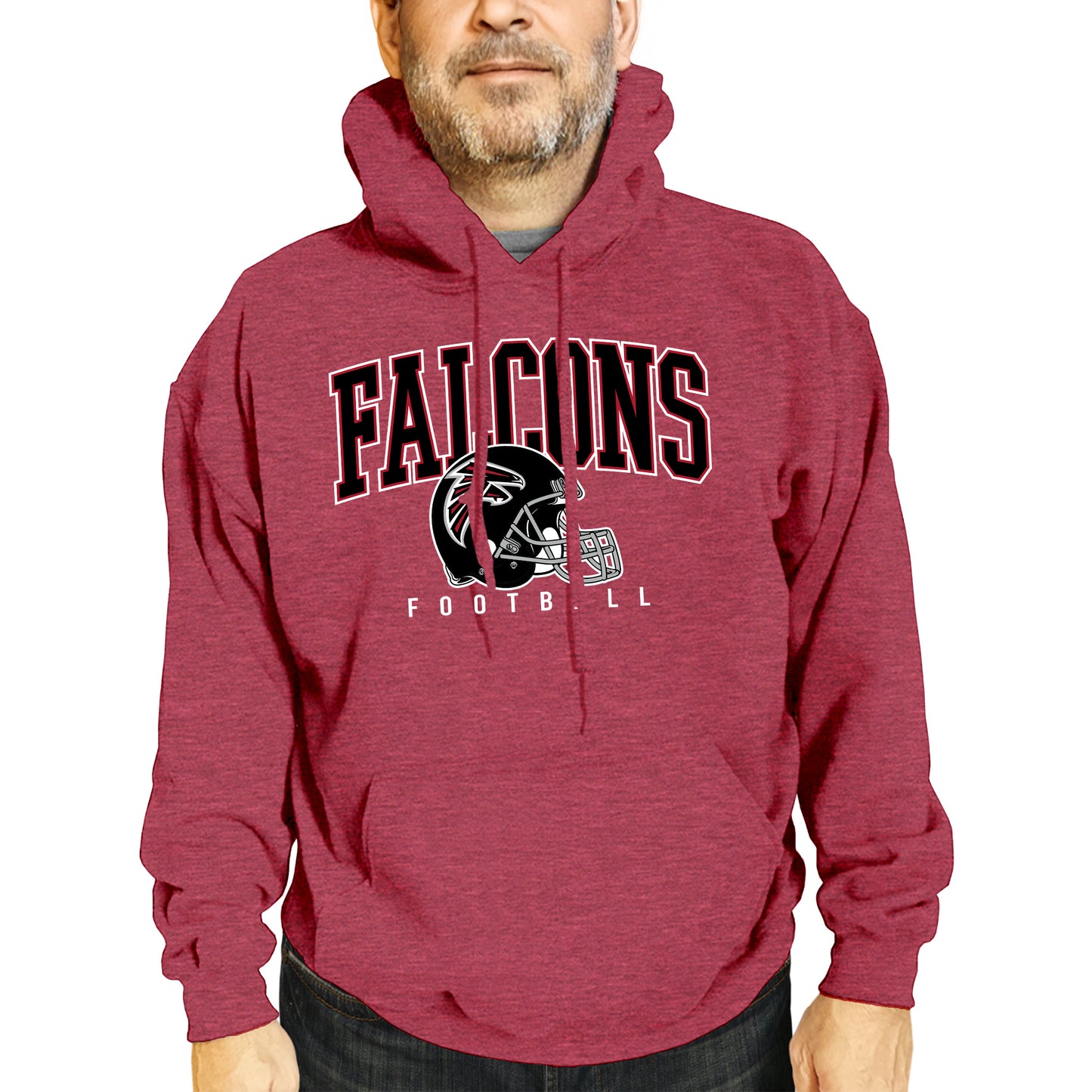 Atlanta Falcons NFL Adult Unisex All Star Soft Fleece Hooded Sweatshirt - Red Heather