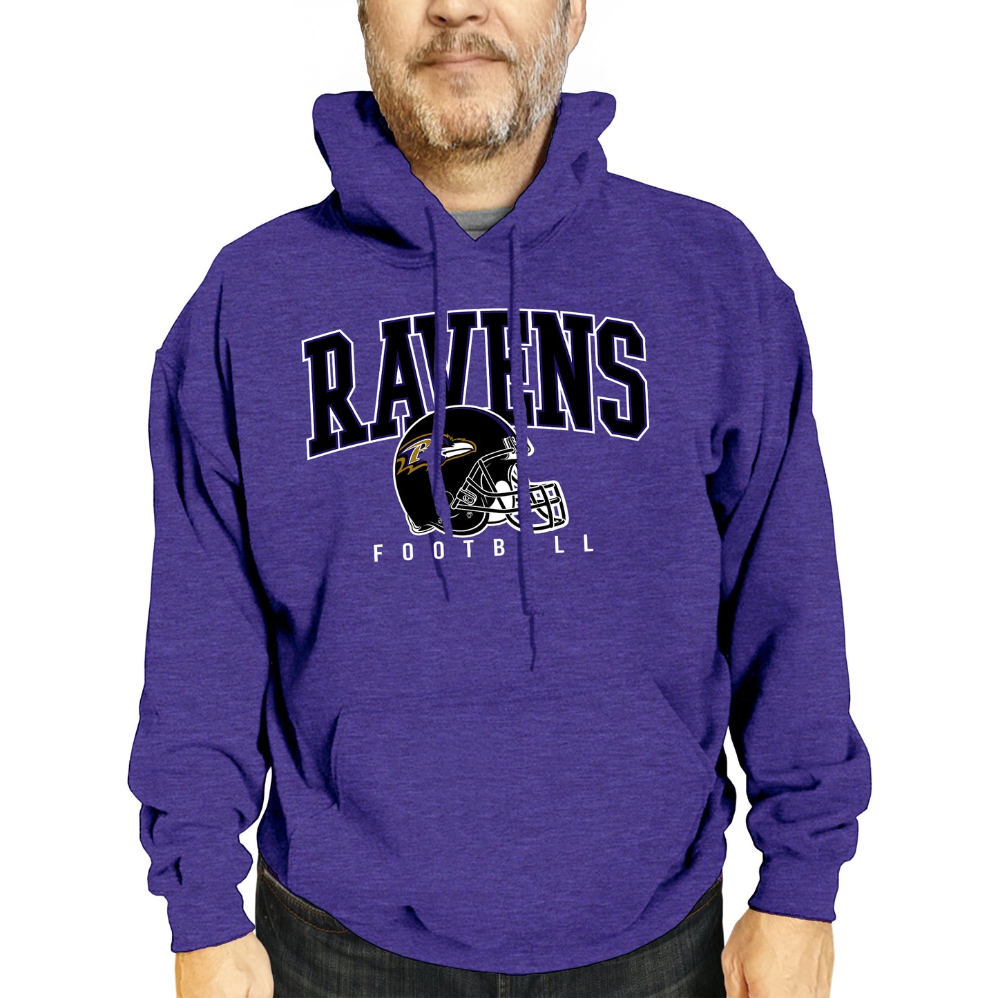 Baltimore Ravens NFL Adult Unisex All Star Soft Fleece Hooded Sweatshirt - Purple Heather