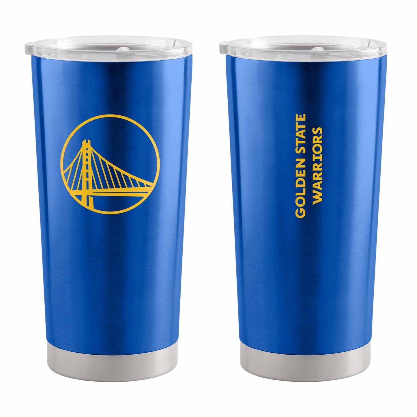 Golden State Warriors NBA Basketball 20oz Stainless Steel Vacuum Insulated Game Day Tumbler with Silicone Grip - Royal