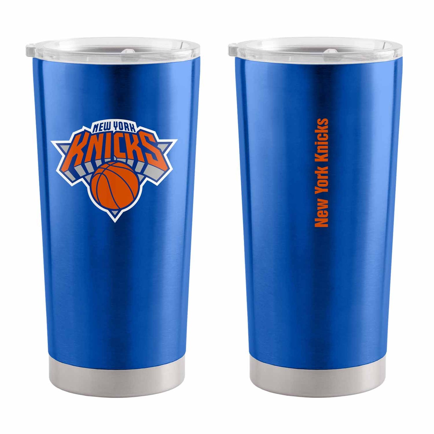 New York Knicks NBA Basketball 20oz Stainless Steel Vacuum Insulated Game Day Tumbler with Silicone Grip - Royal