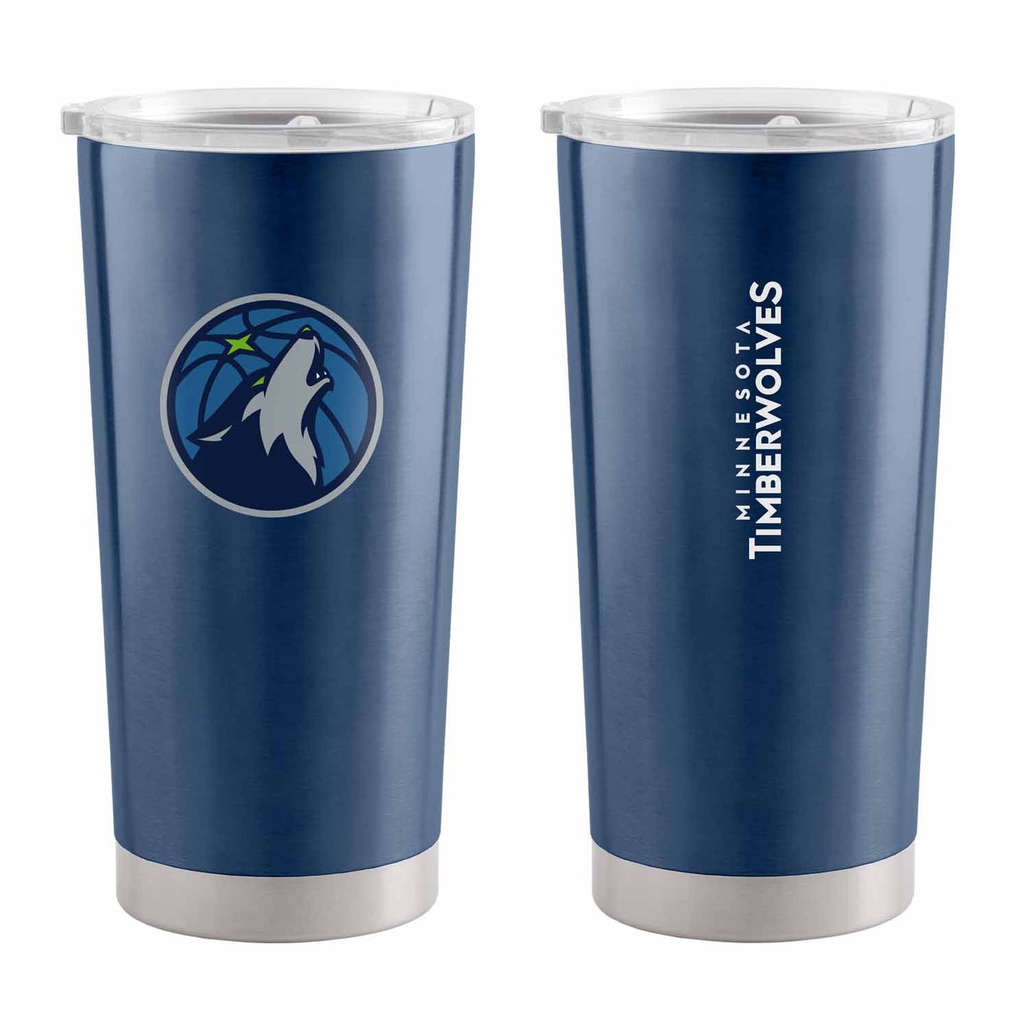 Minnesota Timberwolves NBA Basketball 20oz Stainless Steel Vacuum Insulated Game Day Tumbler with Silicone Grip - Navy