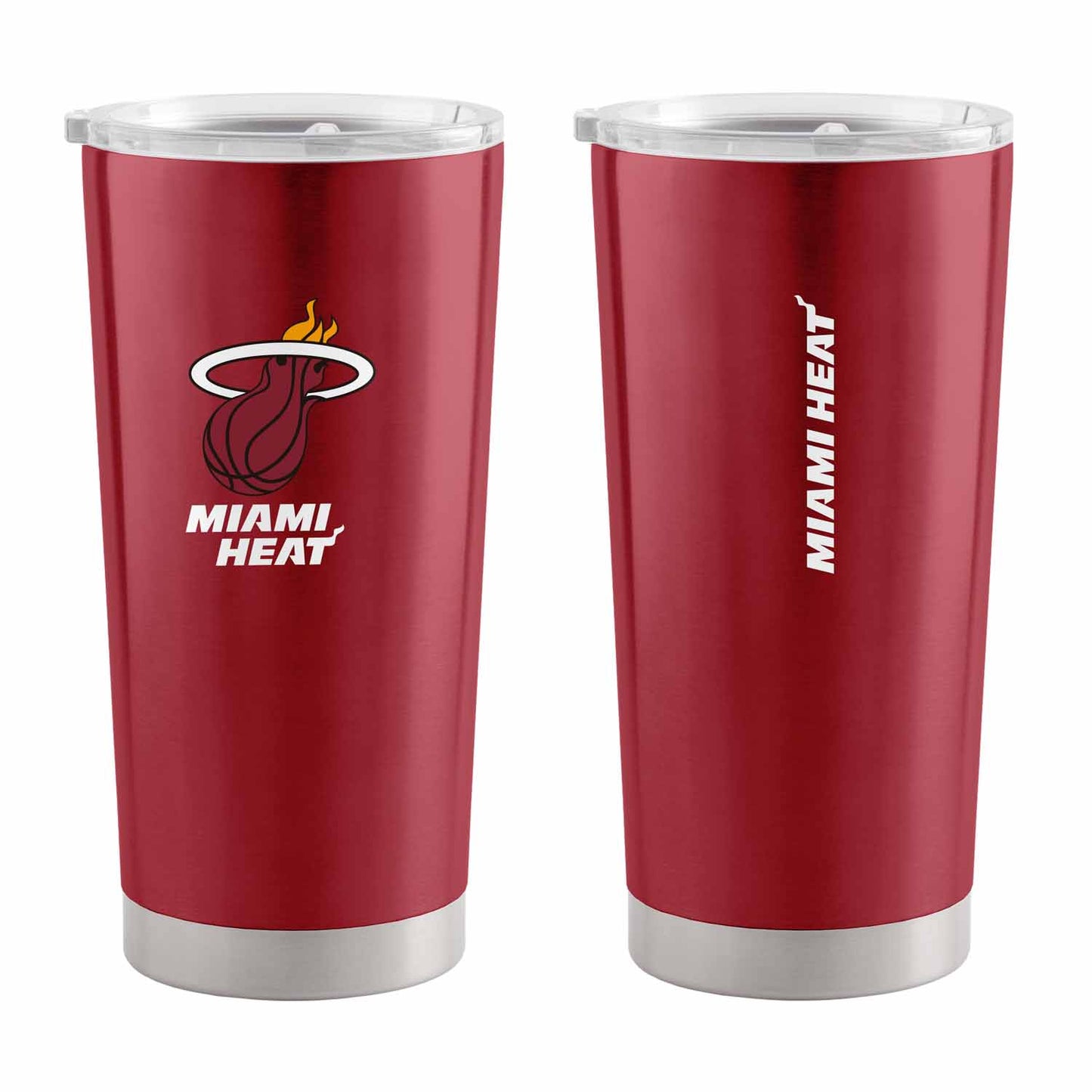 Miami Heat NBA Basketball 20oz Stainless Steel Vacuum Insulated Game Day Tumbler with Silicone Grip - Garnet