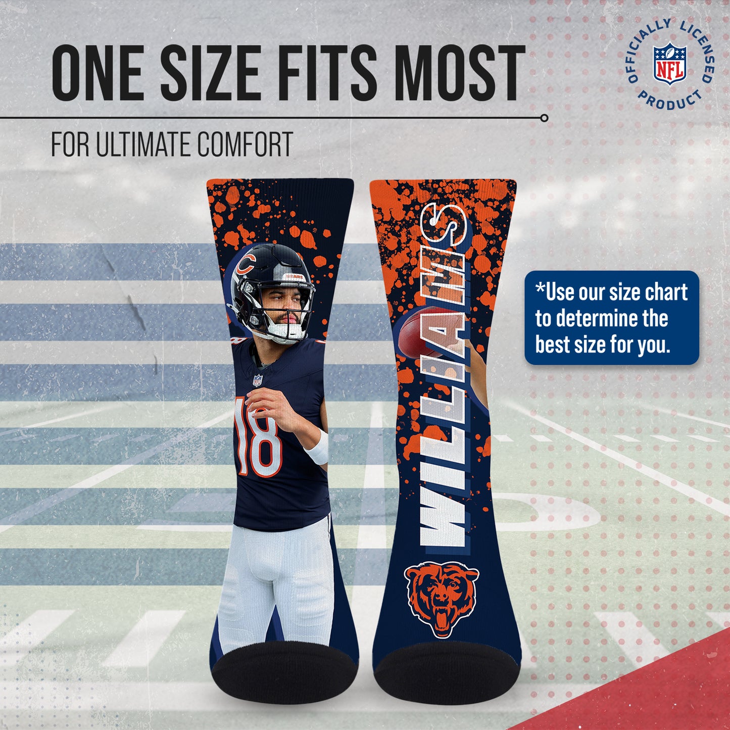 Chicago Bears NFL Youth Player Stripe Sock - Navy
