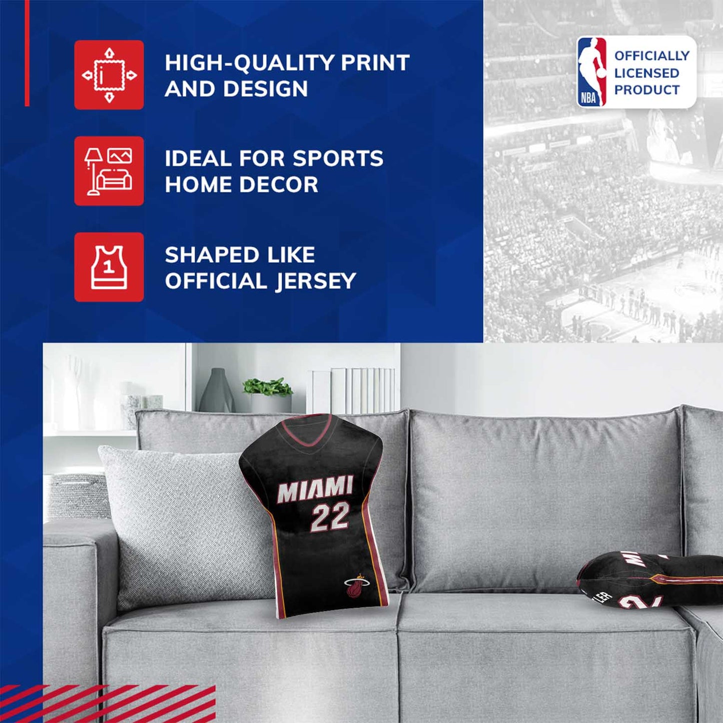 Miami Heat NBA Travel Jimmy Butler Jersey Cloud Pillow Bedding Accessories - Black