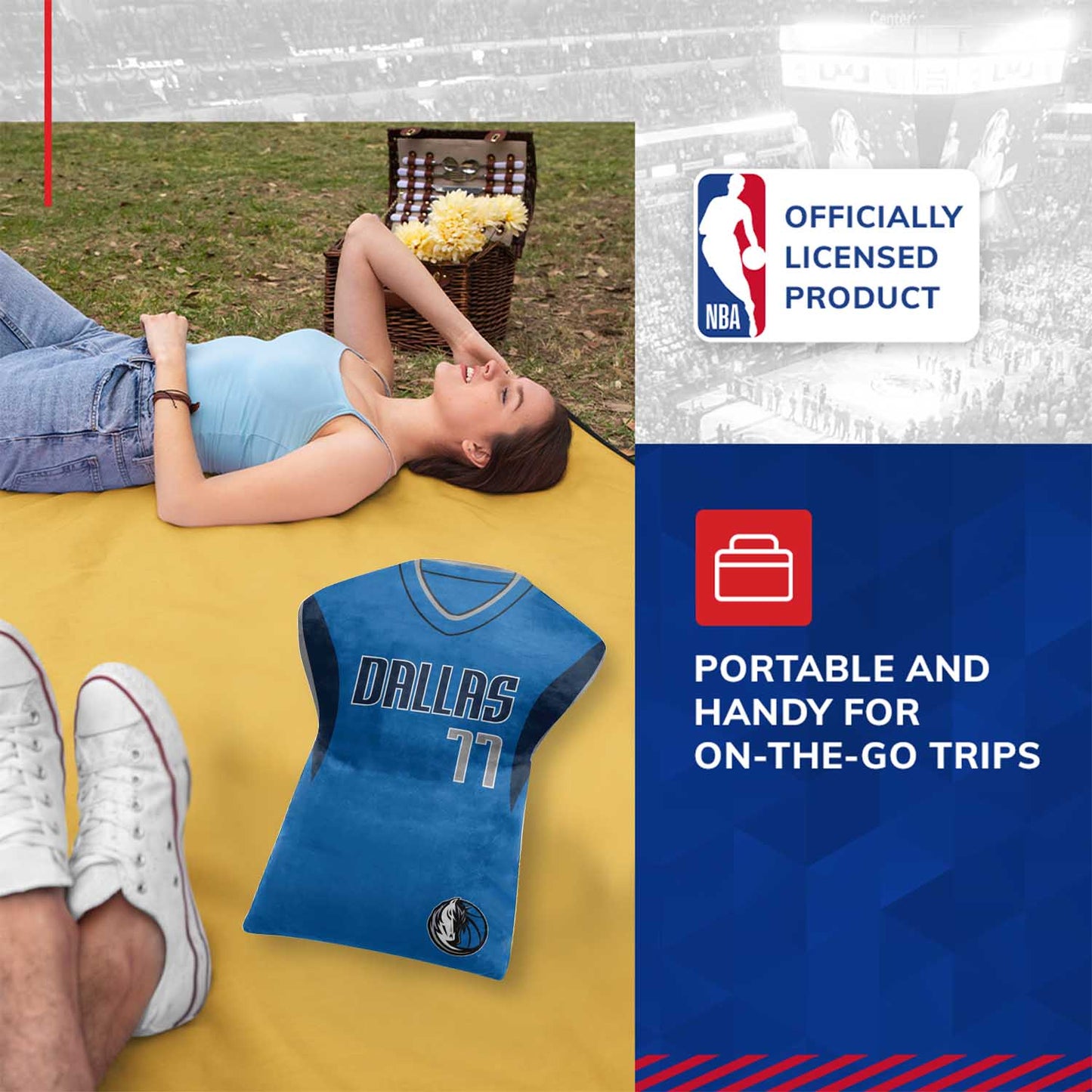 Dallas Mavericks NBA Travel Luka Doncic Jersey Cloud Pillow Bedding Accessories - Blue