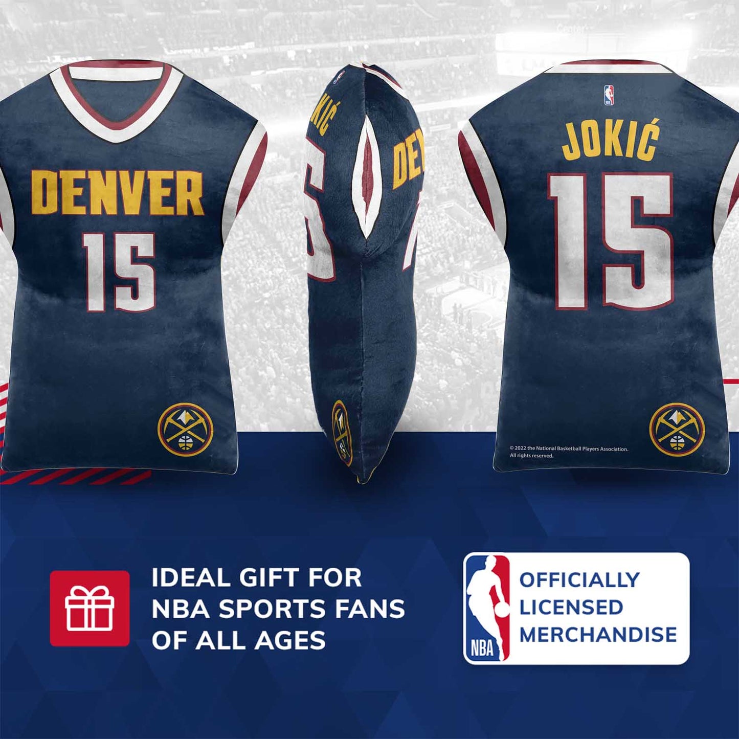 Denver Nuggets NBA Travel Nikola Jokic Jersey Cloud Pillow Bedding Accessories - Navy