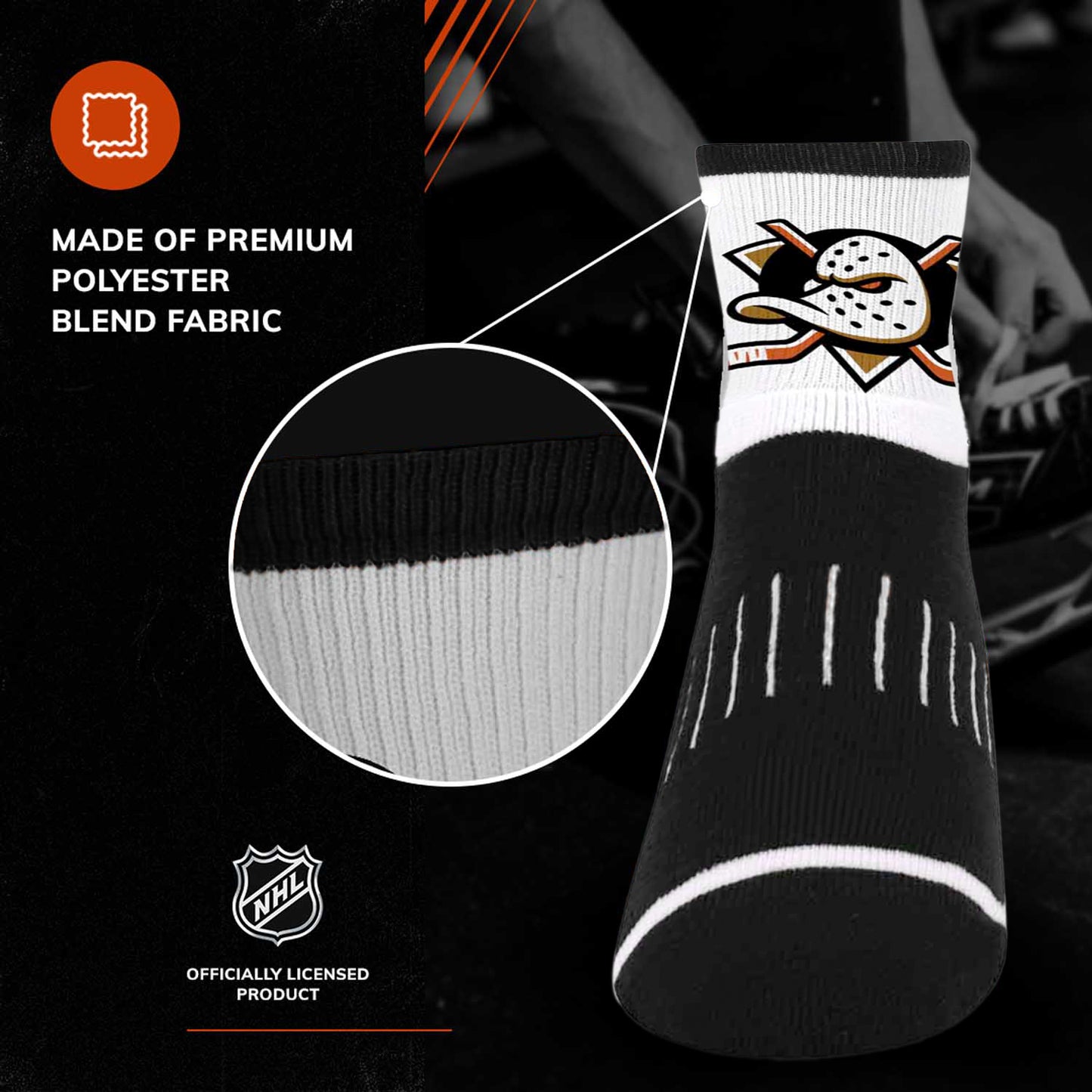 Anaheim Ducks NHL Youth Surge Socks - Black