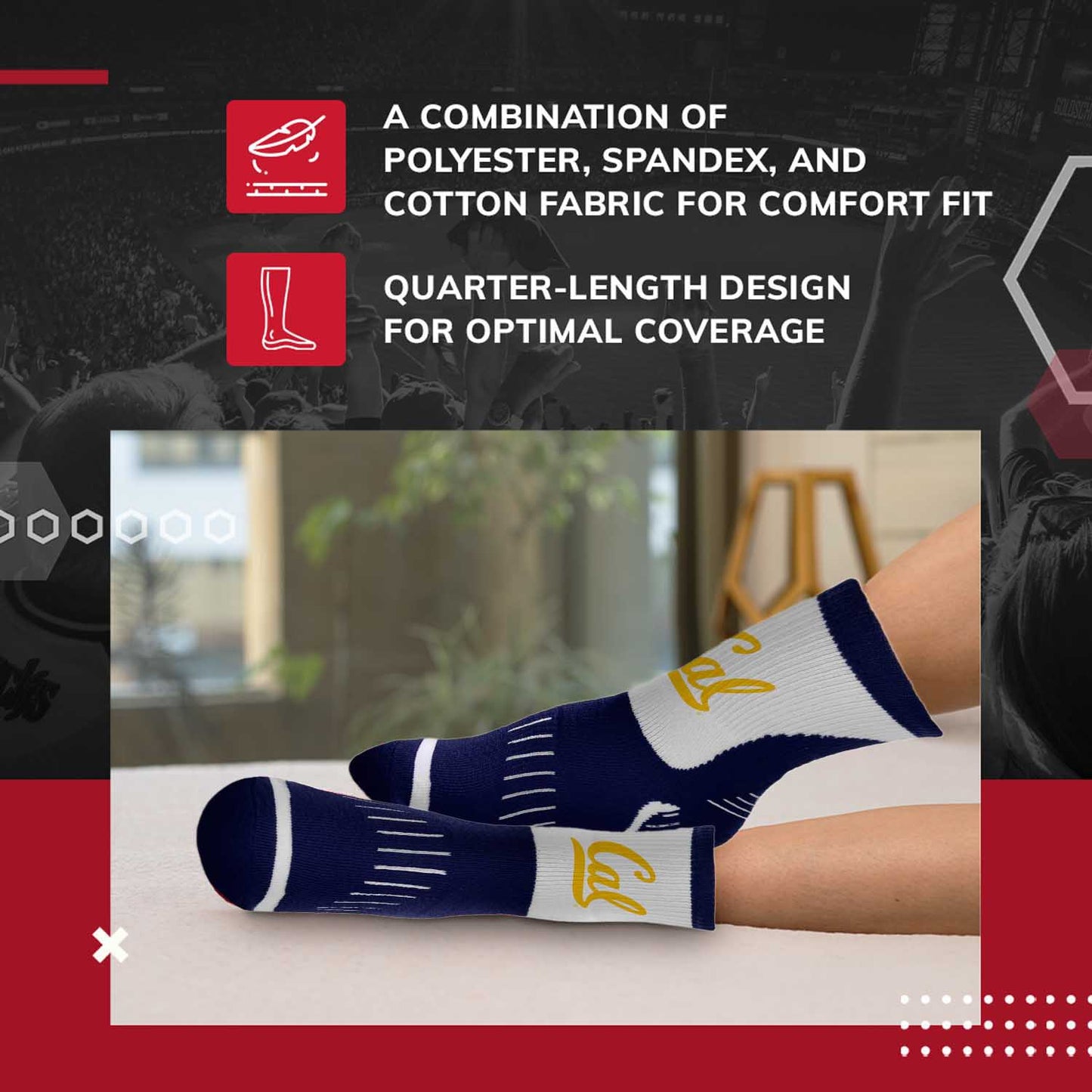Cal Golden Bears NCAA Youth Surge Team Mascot Quarter Socks - Navy