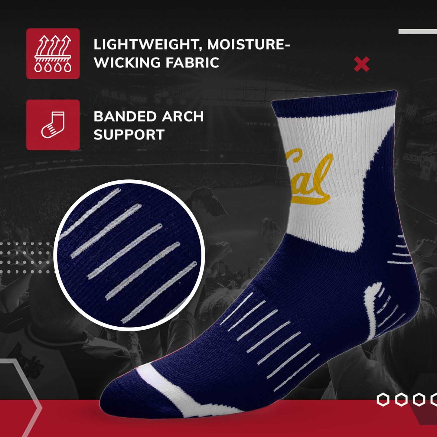 Cal Golden Bears NCAA Youth Surge Team Mascot Quarter Socks - Navy