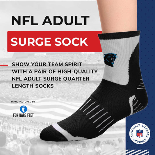 Carolina Panthers NFL Performance Quarter Length Socks - Black