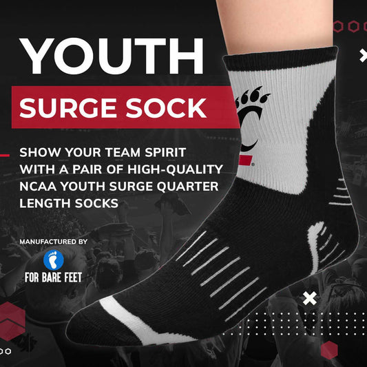 Cincinnati  Bearcats NCAA Youth Surge Team Mascot Quarter Socks - Black