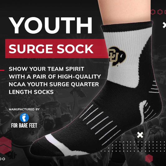 Colorado Buffaloes NCAA Youth Surge Team Mascot Quarter Socks - Black