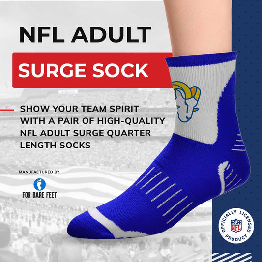 Los Angeles Rams NFL Performance Quarter Length Socks - Royal
