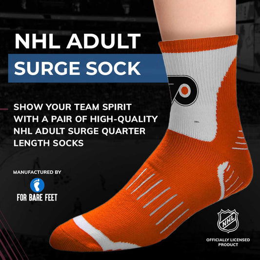 Philadelphia Flyers NHL Adult Surge Team Mascot Mens and Womens Quarter Socks - Orange