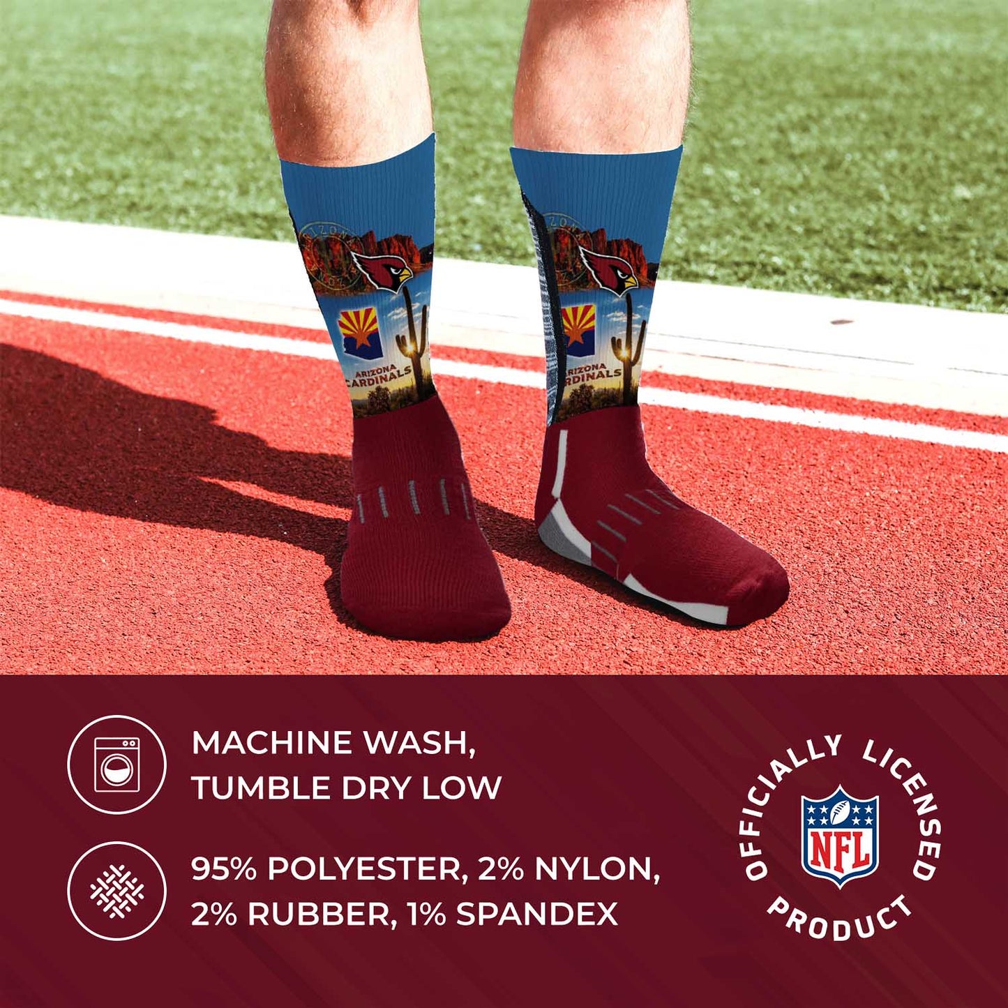 Arizona Cardinals NFL Youth Zoom Location Crew Socks - Cardinal