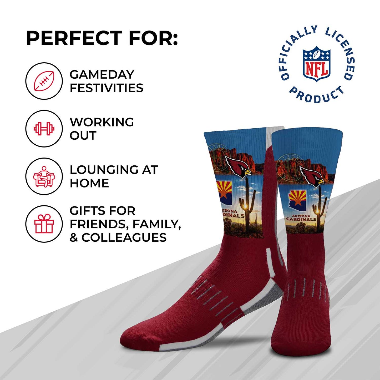 Arizona Cardinals NFL Youth Zoom Location Crew Socks - Cardinal