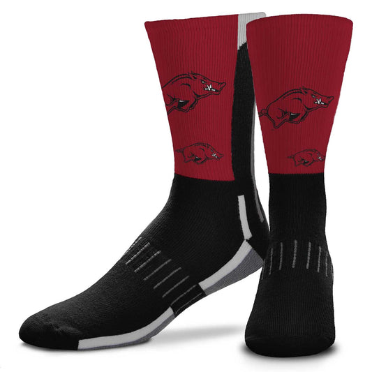Arkansas Razorbacks NCAA Adult State and University Crew Socks - Maroon