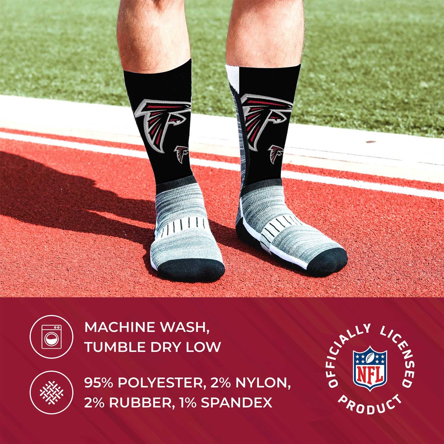 Atlanta Falcons NFL Adult Curve Socks - Black
