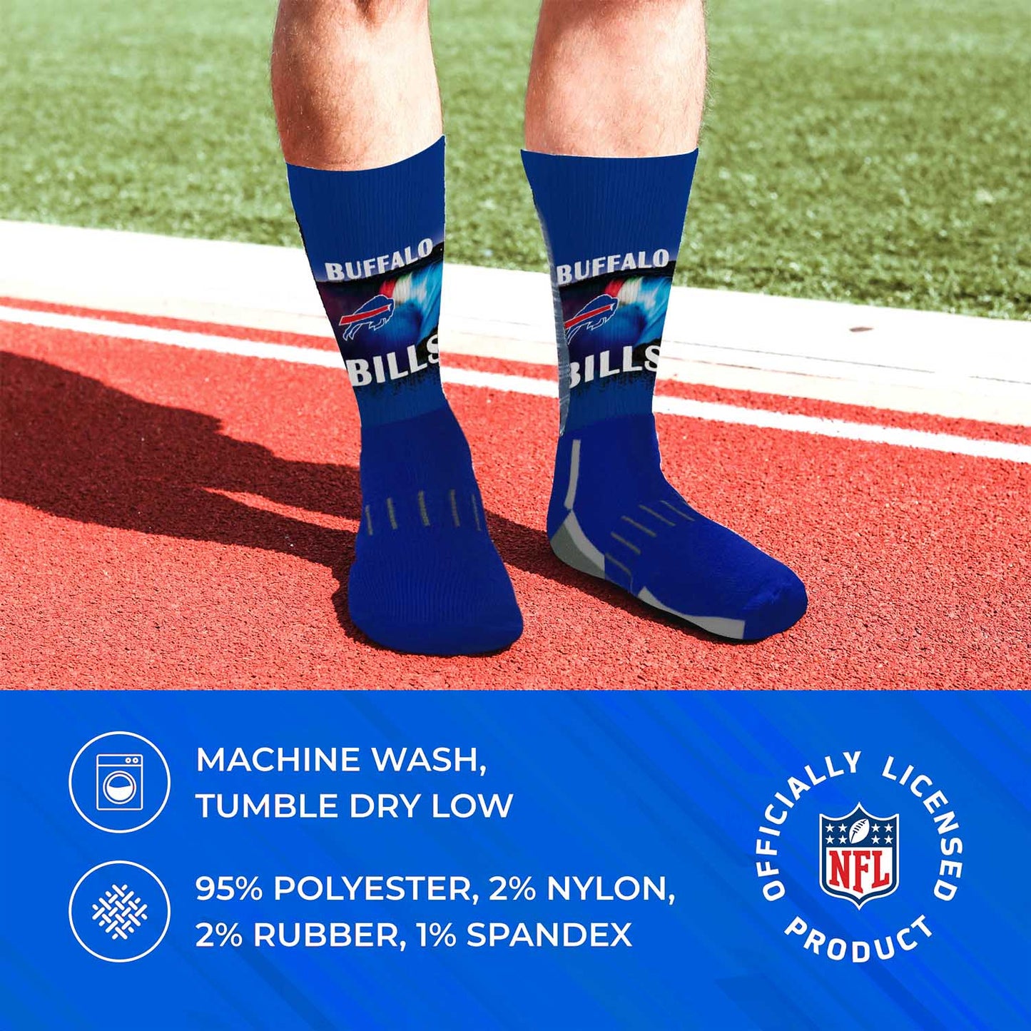 Buffalo Bills NFL Adult Zoom Location Crew Socks - Royal
