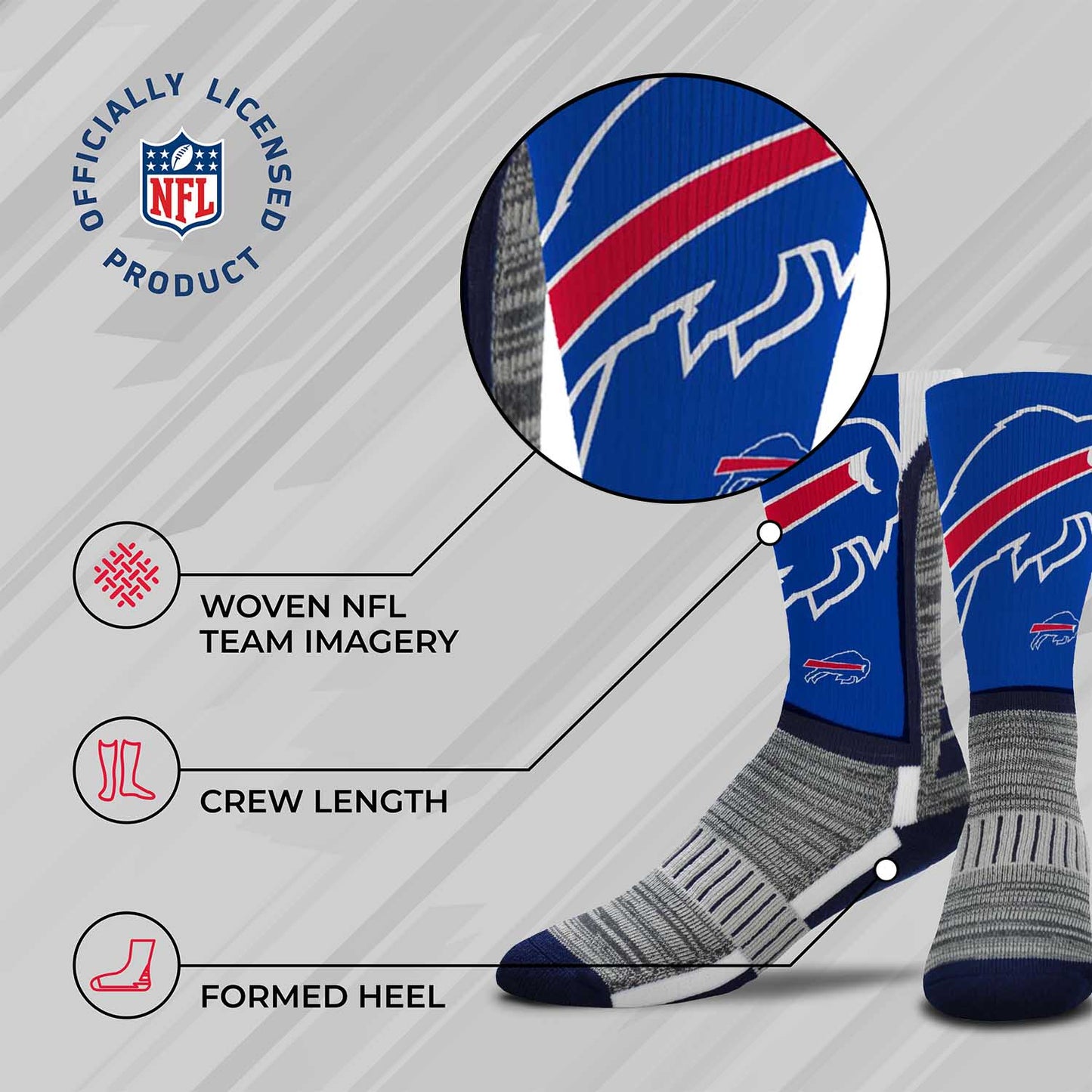Buffalo Bills NFL Youth V Curve Socks - Blue