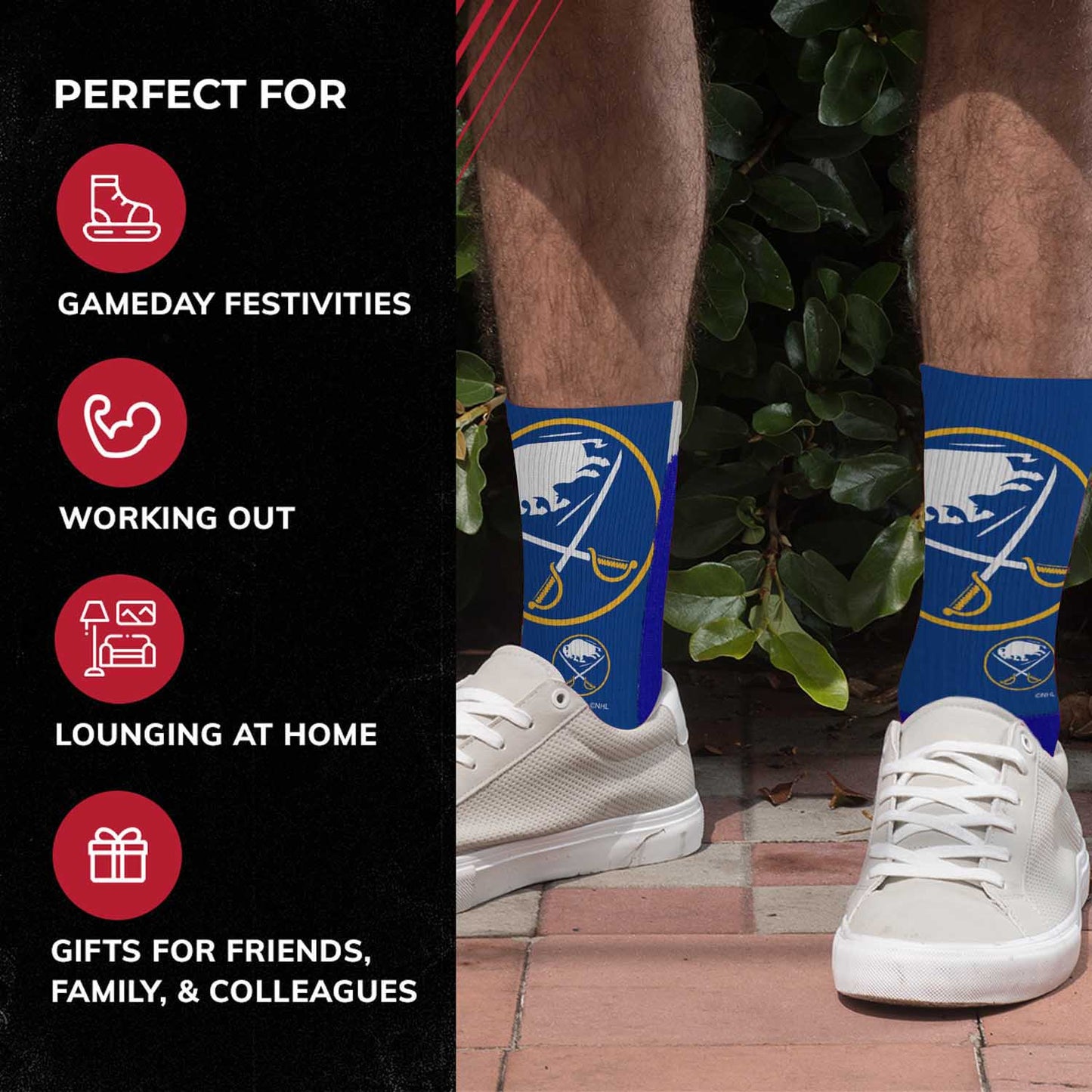 Buffalo Sabres Adult NHL Zoom Curve Team Crew Socks - Royal