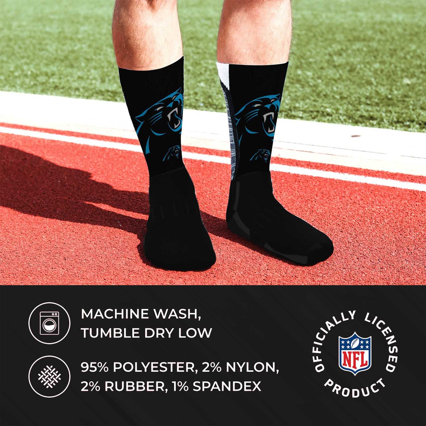 Carolina Panthers NFL Youth V Curve Socks - Team Color