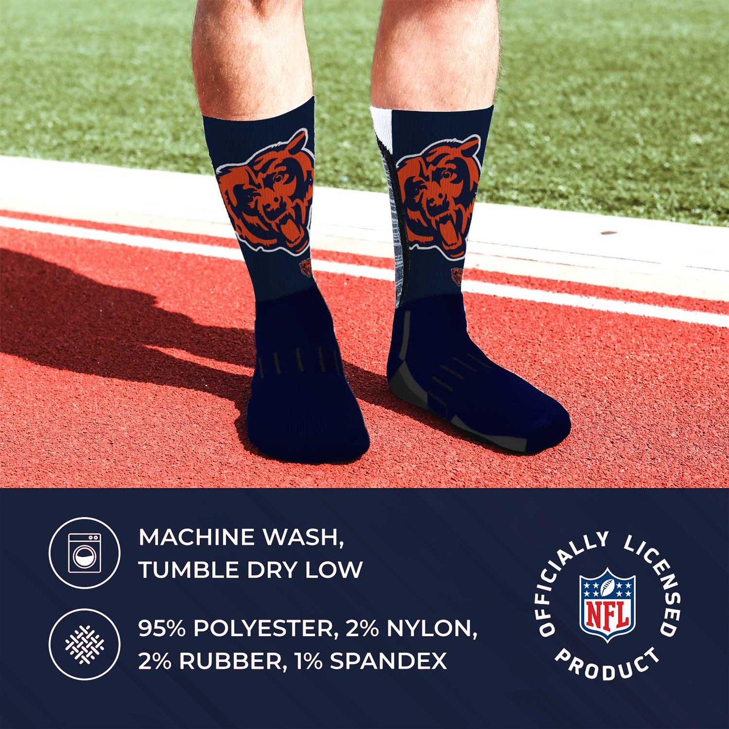 Chicago Bears NFL Youth V Curve Socks - Team Color