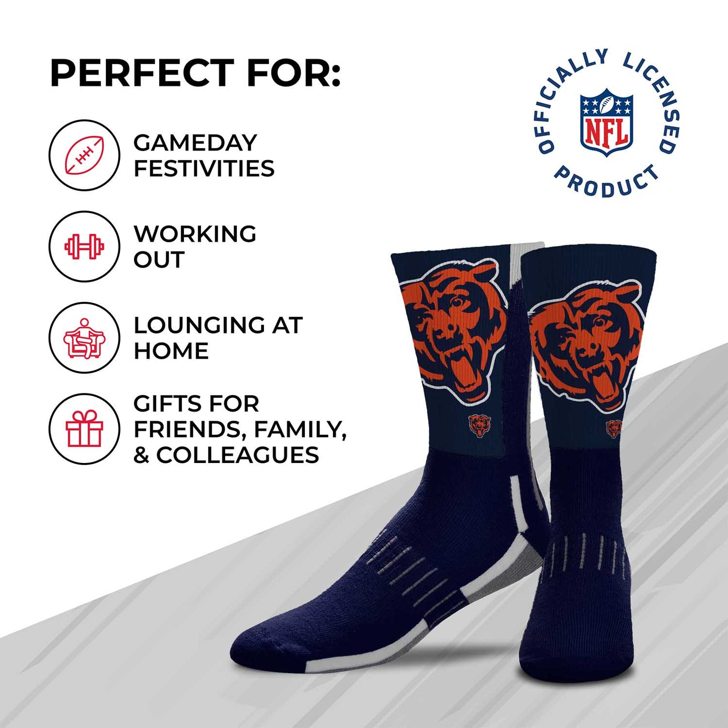Chicago Bears NFL Youth V Curve Socks - Team Color