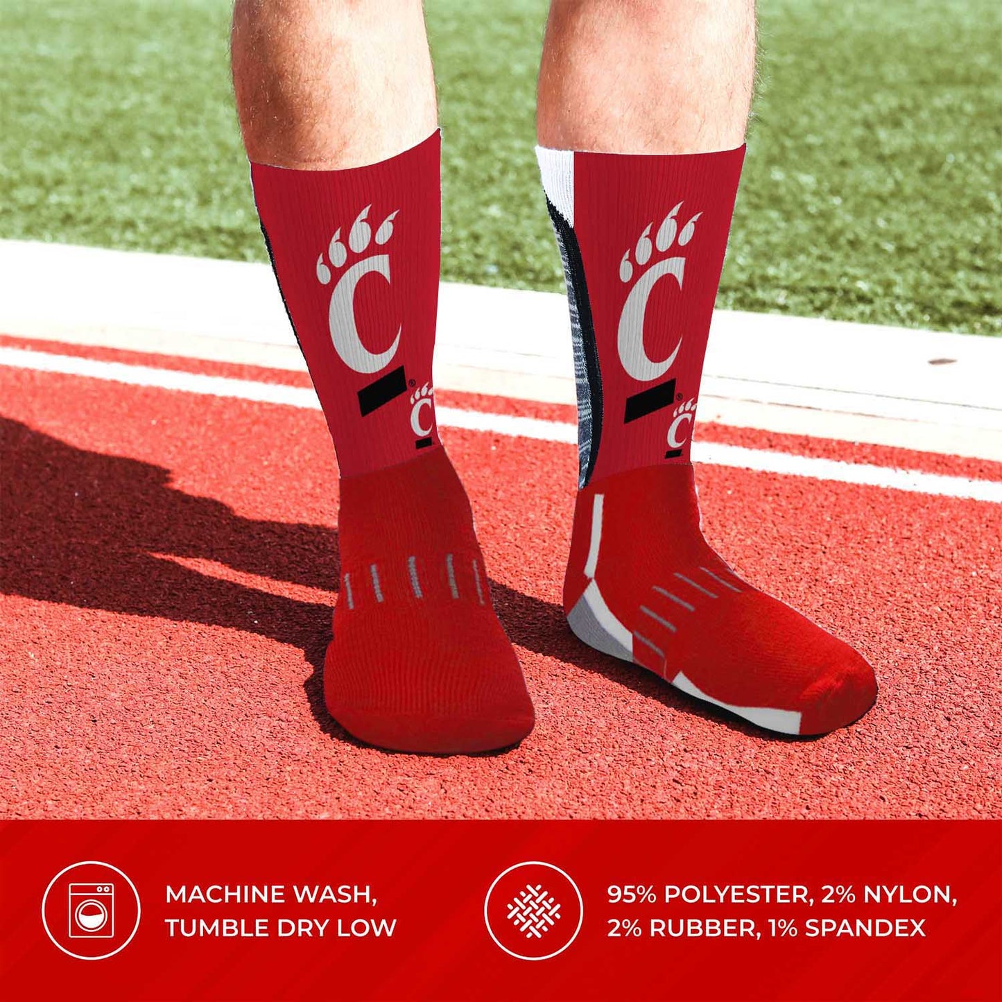 Cincinnati Bearcats NCAA Adult State and University Crew Socks - Cardinal