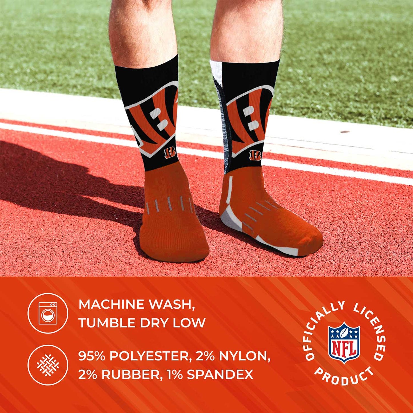 Cincinnati Bengals NFL V Curve Socks - Orange