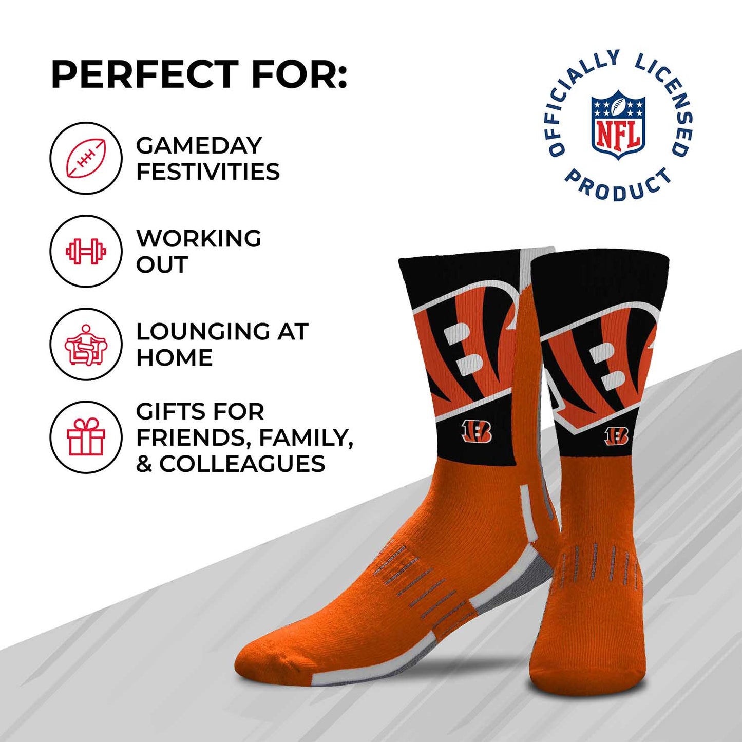 Cincinnati Bengals NFL V Curve Socks - Orange