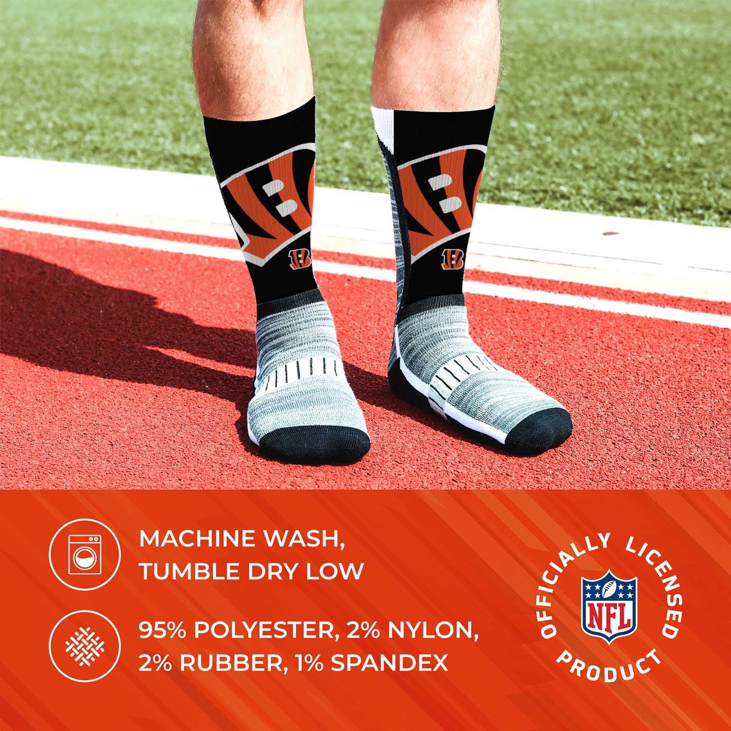 Cincinnati Bengals NFL Youth V Curve Socks - Black