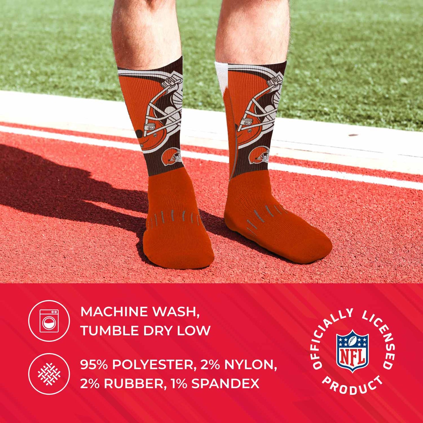 Cleveland Browns NFL Adult Curve Socks - Orange