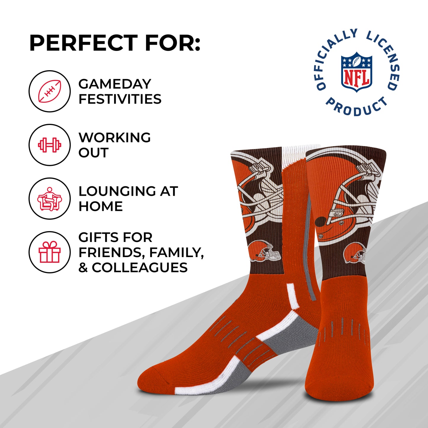 Cleveland Browns NFL Adult Curve Socks - Orange