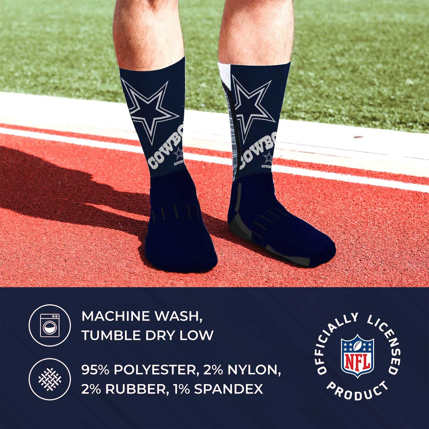 Dallas Cowboys NFL Youth V Curve Socks - Team Color