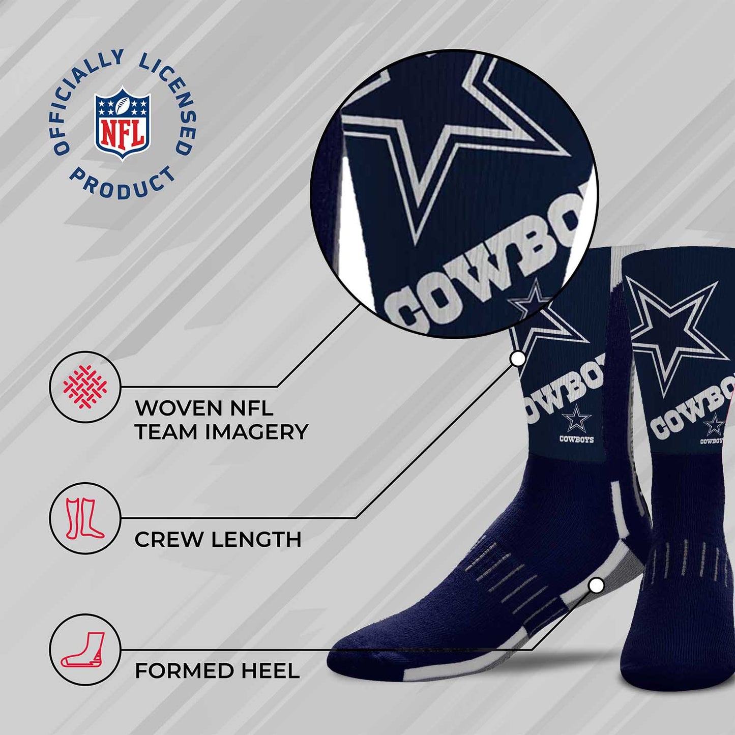 Dallas Cowboys NFL V Curve Socks - Blue