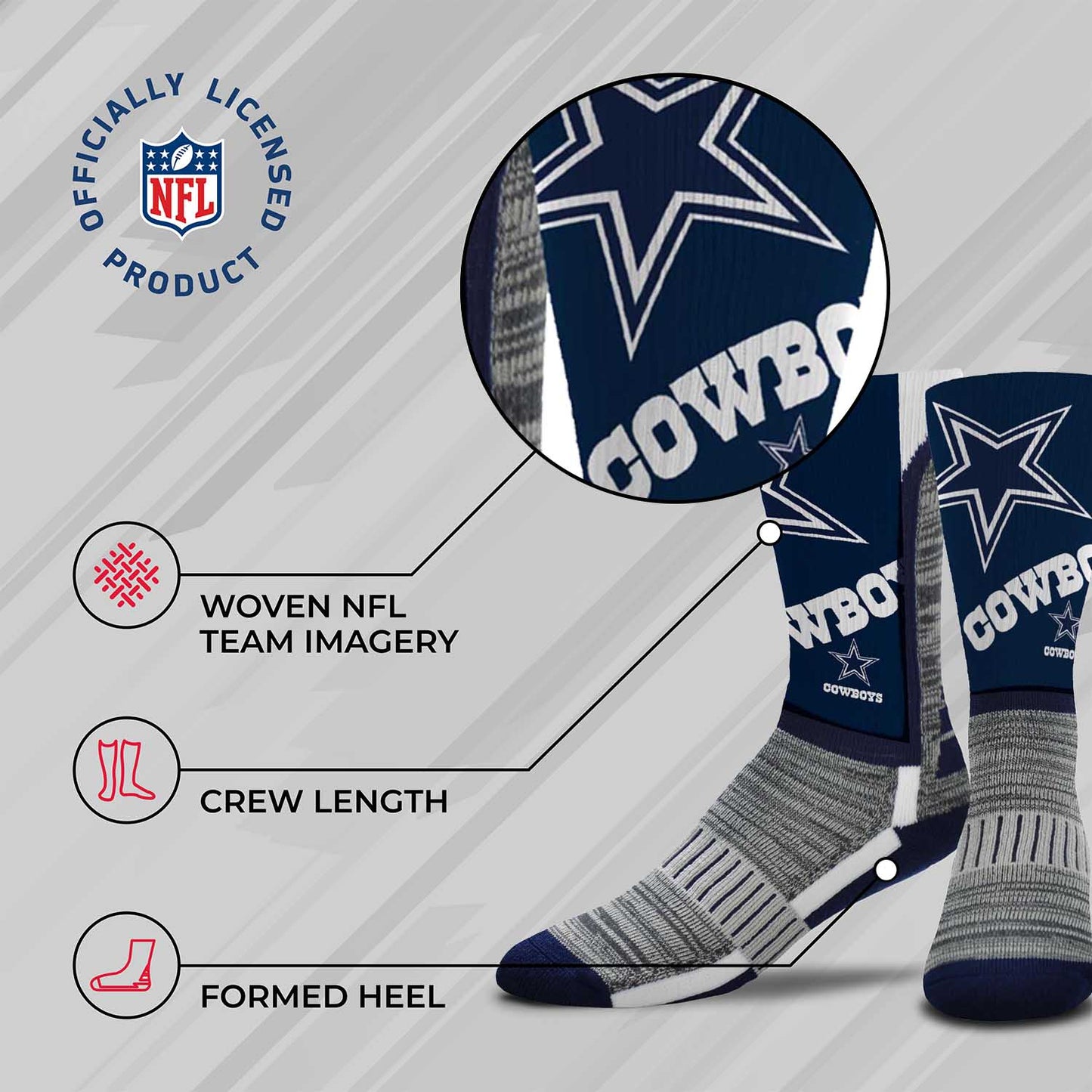 Dallas Cowboys NFL V Curve Socks - Navy