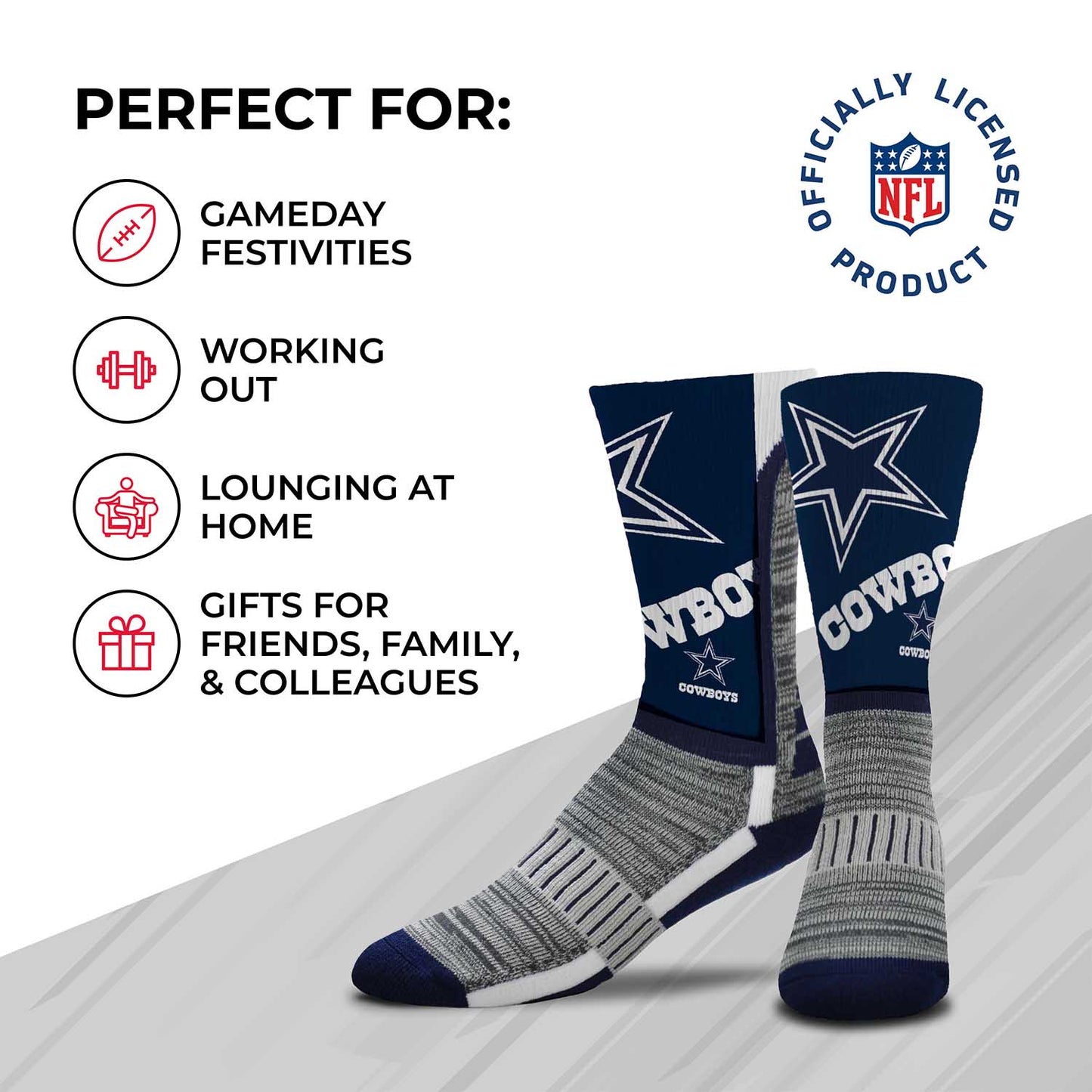 Dallas Cowboys NFL V Curve Socks - Navy