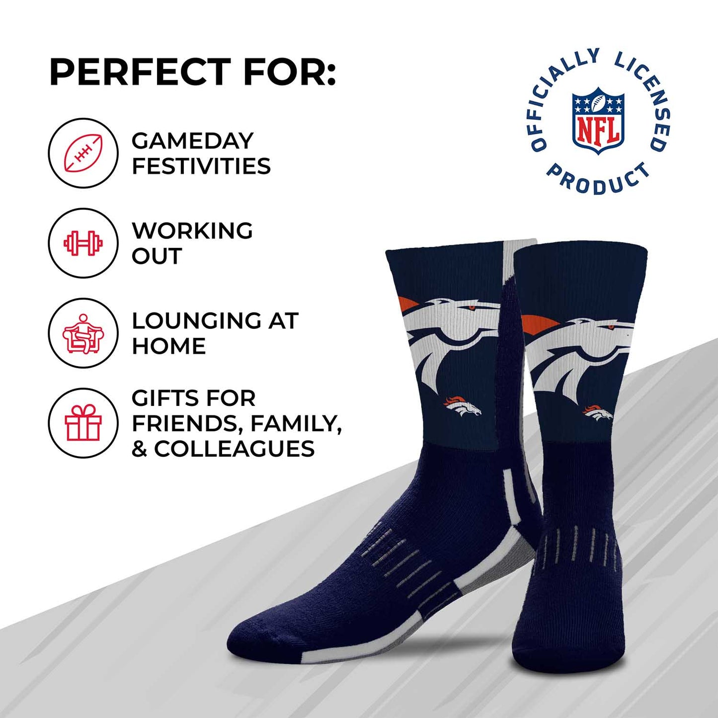 Denver Broncos NFL Youth V Curve Socks - Team Color