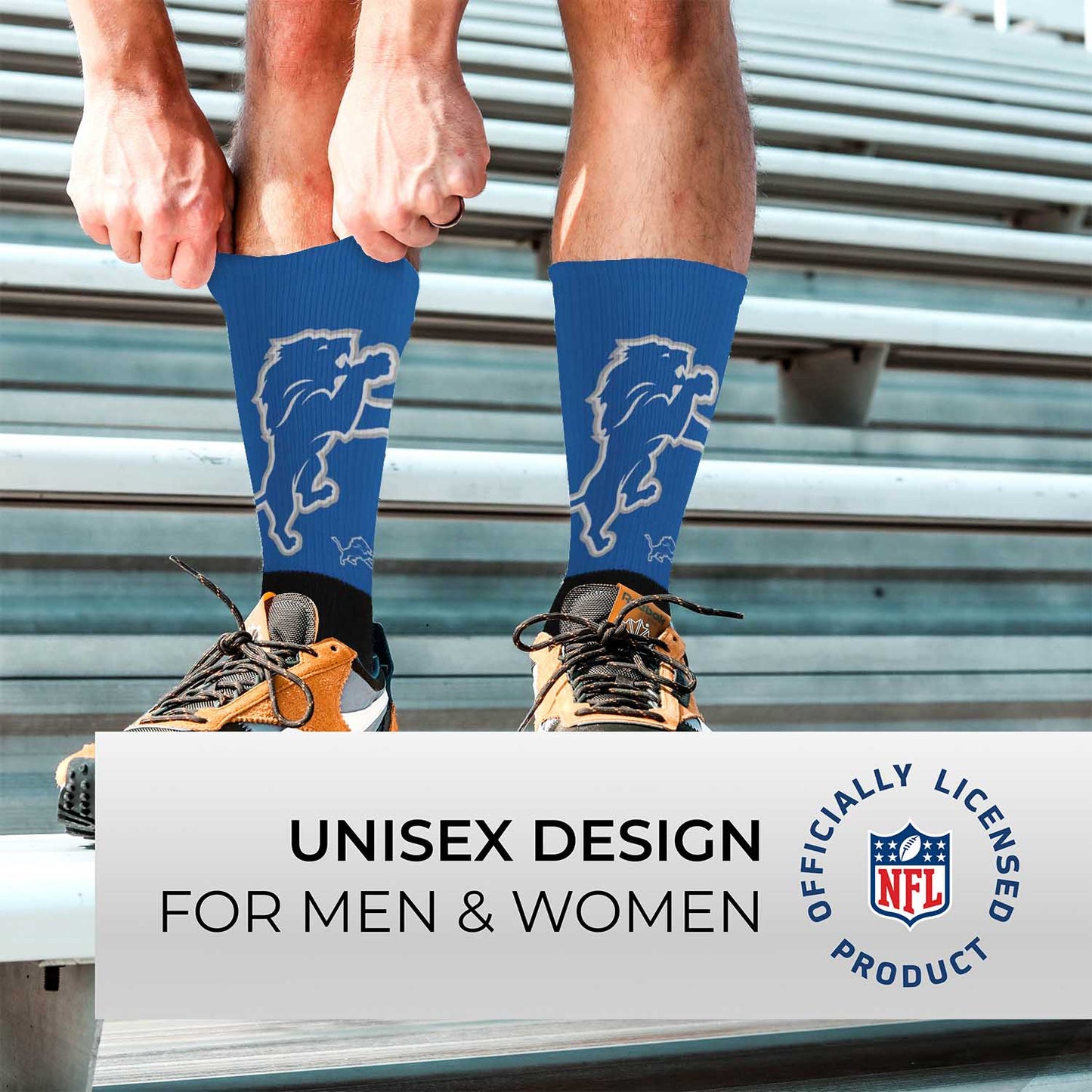 Detroit Lions NFL V Curve Socks - Black