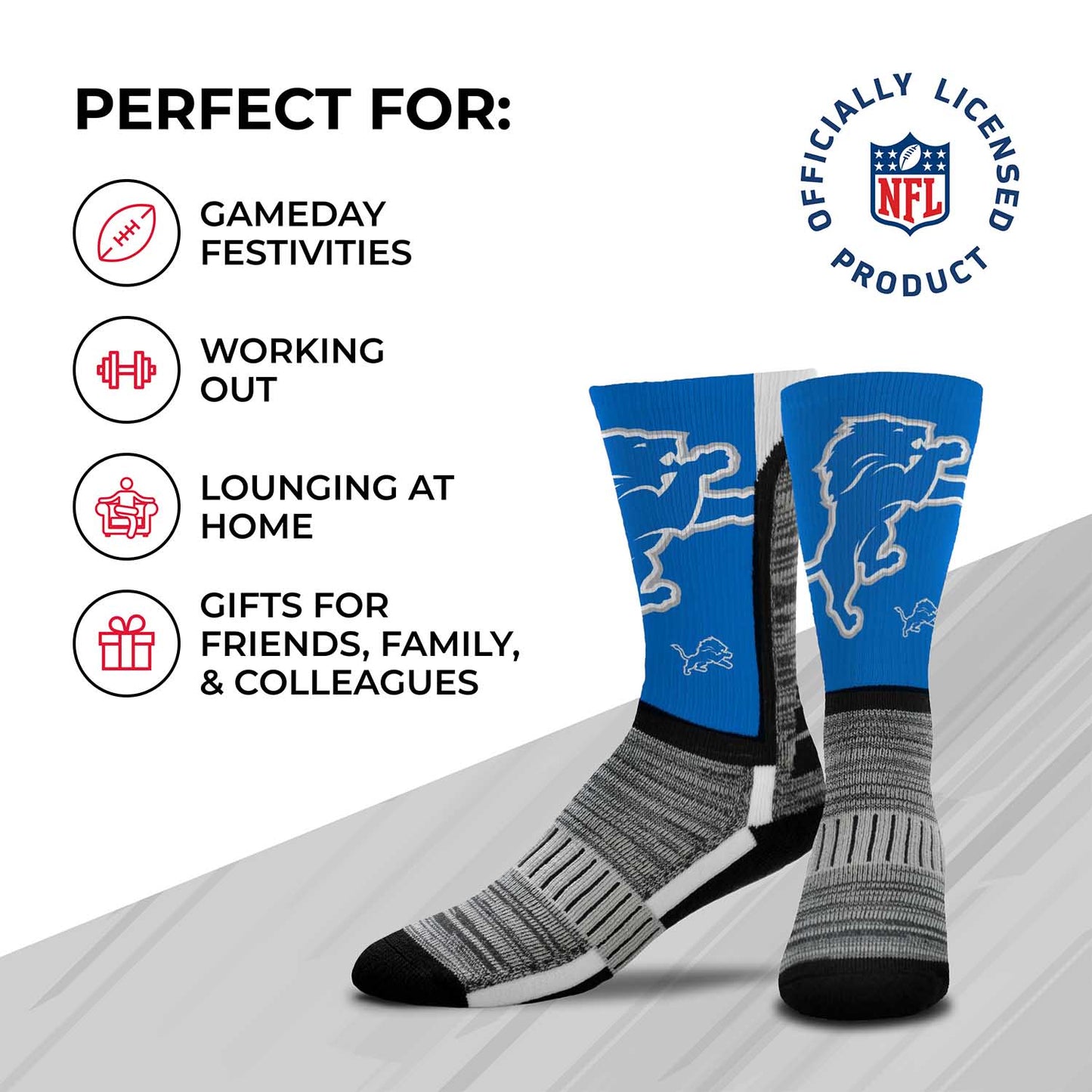 Detroit Lions NFL V Curve Socks - Blue
